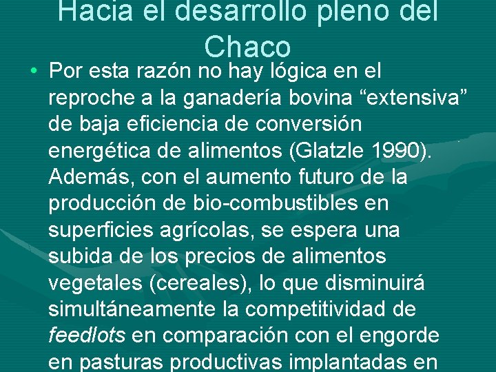 Hacia el desarrollo pleno del Chaco • Por esta razón no hay lógica en