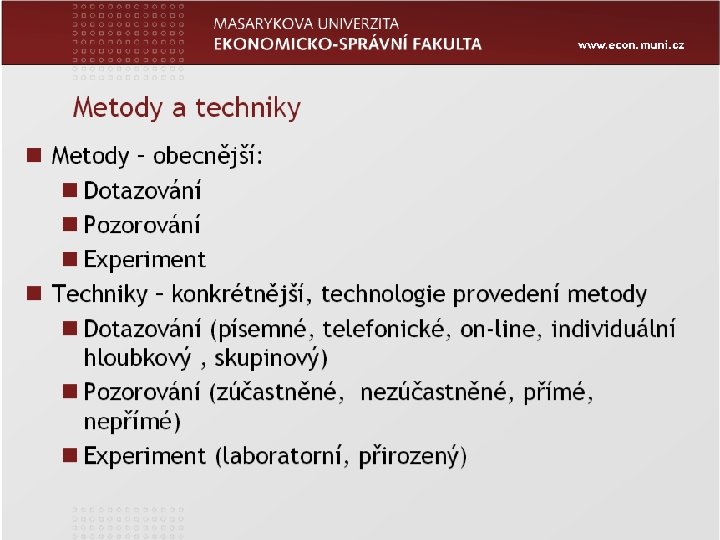 www. econ. muni. cz Zápatí prezentace 23 