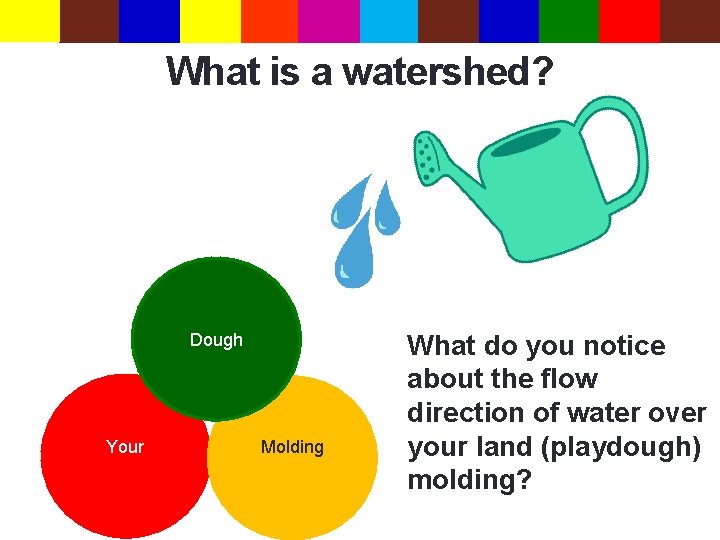 What is a watershed? Dough Your Molding What do you notice about the flow