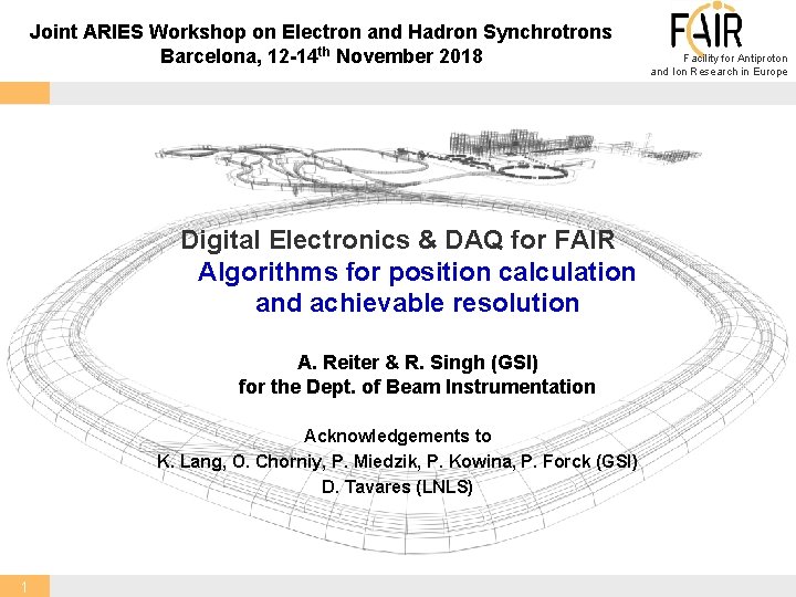 Joint ARIES Workshop on Electron and Hadron Synchrotrons Barcelona, 12 -14 th November 2018