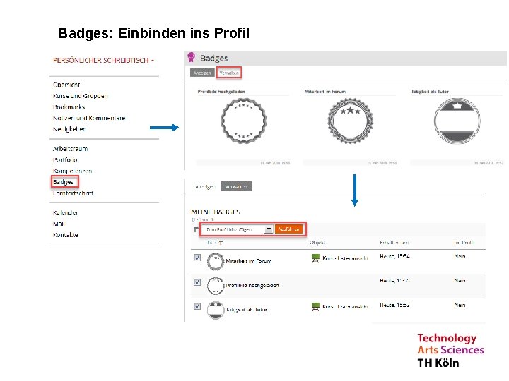 Badges: Einbinden ins Profil Prof. Dr. Elisabeth Exempel Ggf. Funktionsbezeichnung Instituts- und/oder Fakultäts-, Referats-,