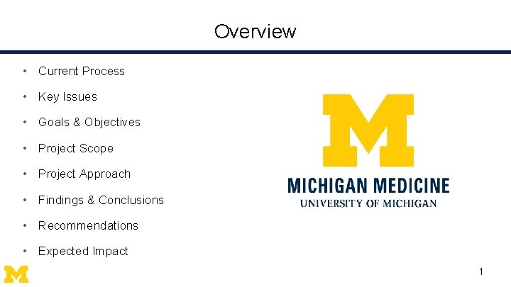 Overview • Current Process • Key Issues • Goals & Objectives • Project Scope