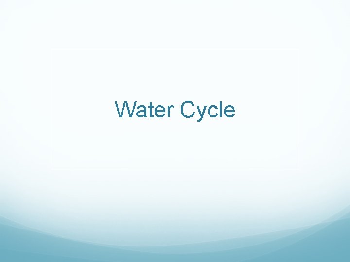 Water Cycle 