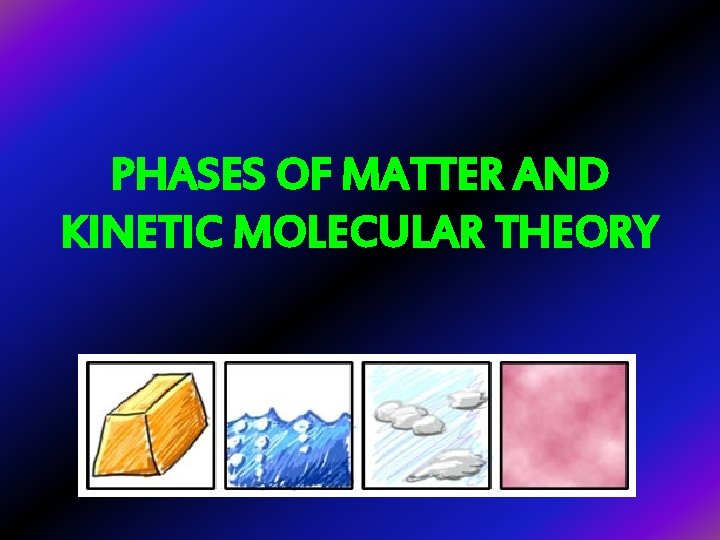 PHASES OF MATTER AND KINETIC MOLECULAR THEORY 