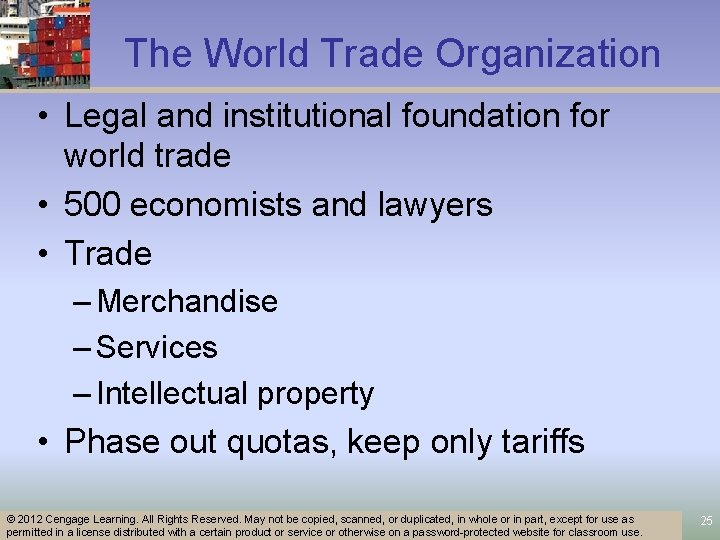 The World Trade Organization • Legal and institutional foundation for world trade • 500