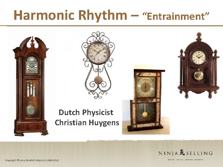 Harmonic Rhythm – “Entrainment” Dutch Physicist Christian Huygens Copyright © Larry Kendall, Ninja LLC