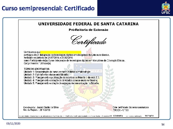 Curso semipresencial: Certificado 03/11/2020 56 