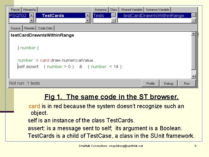  Fig 1. The same code in the ST browser. card is in red