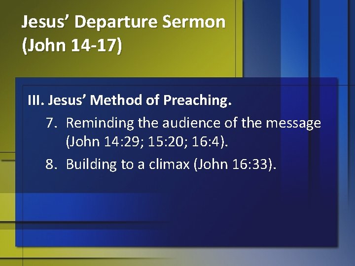 Jesus Departure Sermon John 14 17 PART TWO