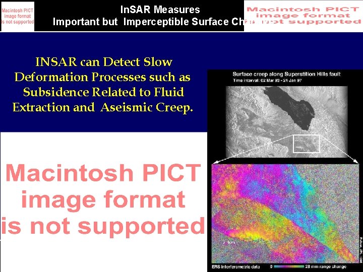 In. SAR Measures Important but Imperceptible Surface Changes INSAR can Detect Slow Deformation Processes