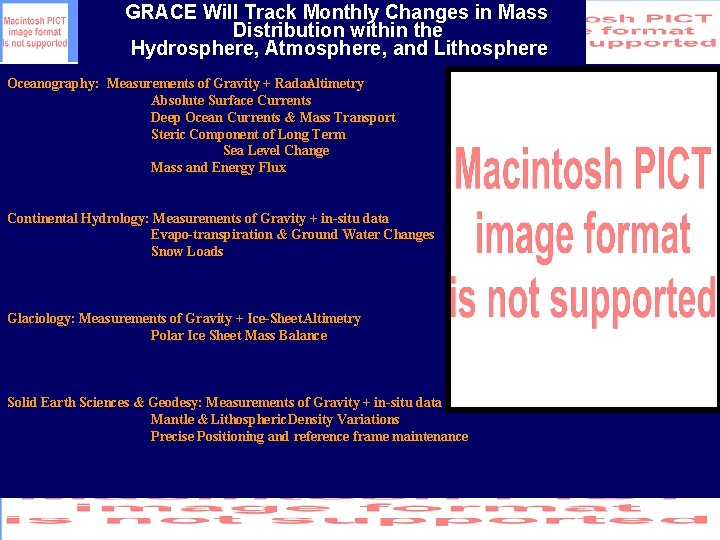GRACE Will Track Monthly Changes in Mass Distribution within the Hydrosphere, Atmosphere, and Lithosphere
