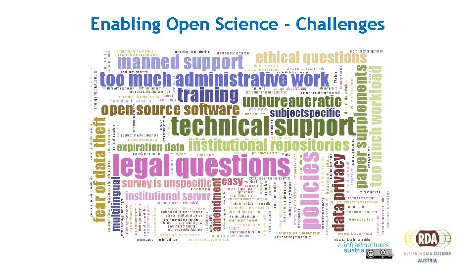 Enabling Open Science - Challenges 16 