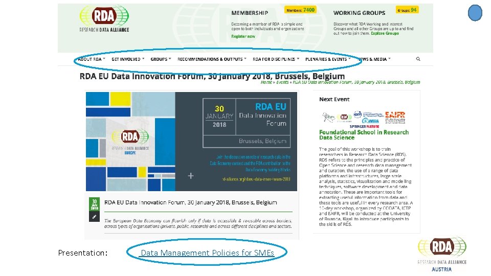 Presentation: Data Management Policies for SMEs 