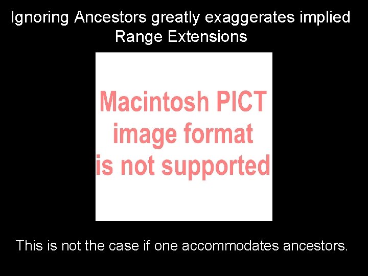 Ignoring Ancestors greatly exaggerates implied Range Extensions This is not the case if one