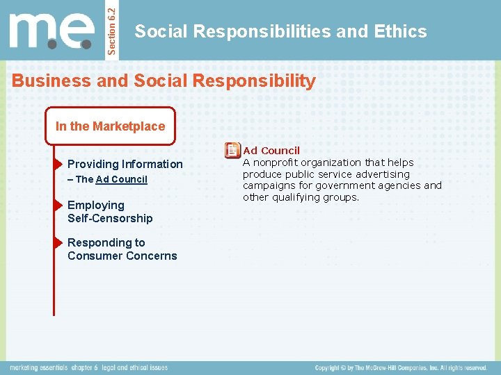 Section 6. 2 Social Responsibilities and Ethics Business and Social Responsibility In the Marketplace Section 6. 2 Social Responsibilities and Ethics Business and Social Responsibility In the Marketplace
