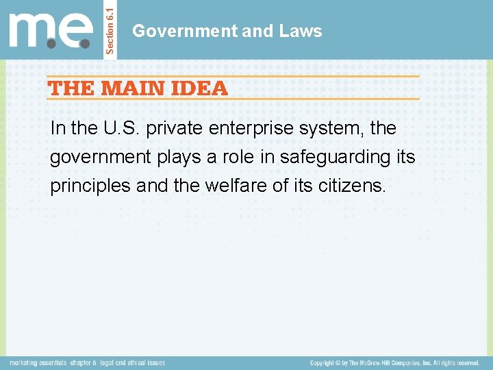 Section 6. 1 Government and Laws In the U. S. private enterprise system, the Section 6. 1 Government and Laws In the U. S. private enterprise system, the