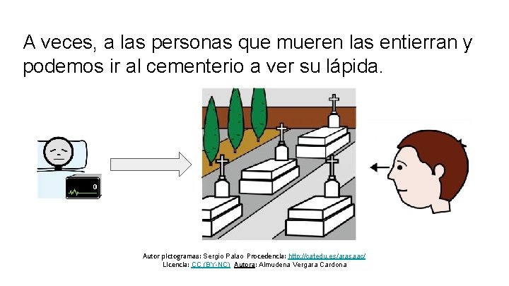 A veces, a las personas que mueren las entierran y podemos ir al cementerio