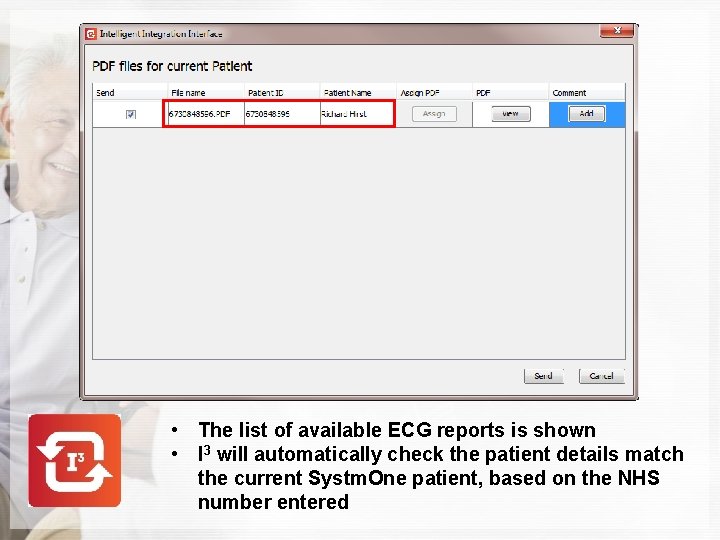  • The list of available ECG reports is shown • I 3 will