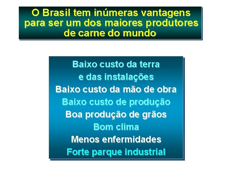 O Brasil tem inúmeras vantagens para ser um dos maiores produtores de carne do