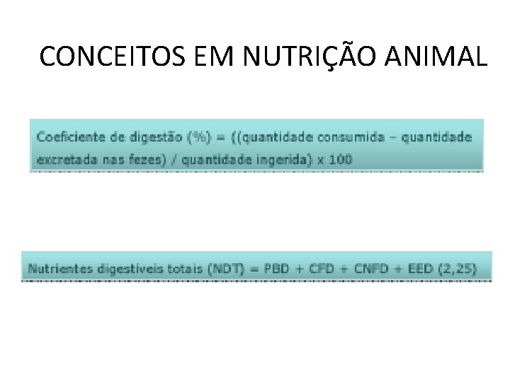 CONCEITOS EM NUTRIÇÃO ANIMAL 