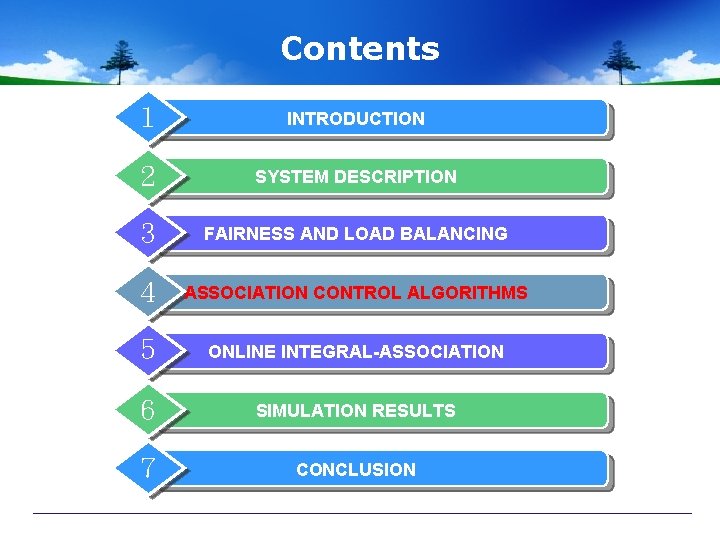 Contents １ INTRODUCTION ２ SYSTEM DESCRIPTION ３ FAIRNESS AND LOAD BALANCING ４ ASSOCIATION CONTROL