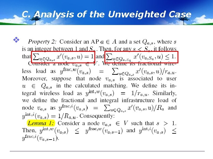 C. Analysis of the Unweighted Case v 