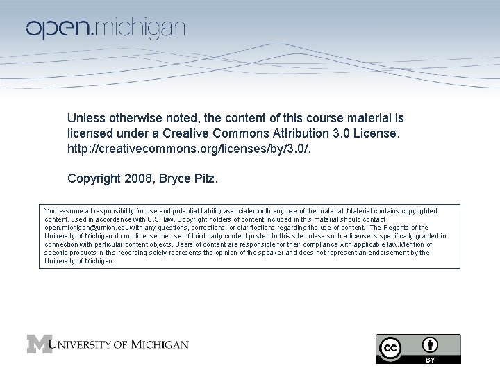 Unless otherwise noted, the content of this course material is licensed under a Creative
