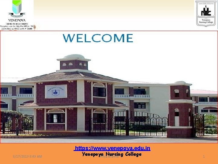 https: //www. yenepoya. edu. in 8/17/2019 8: 49 AM Yenepoya College Priya. Nursing Aranha