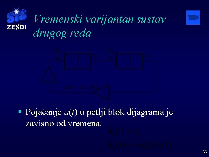 Vremenski varijantan sustav drugog reda § Pojačanje a(t) u petlji blok dijagrama je zavisno