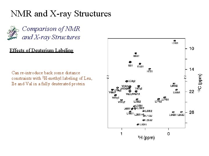 NMR and X-ray Structures Comparison of NMR and X-ray Structures Effects of Deuterium Labeling