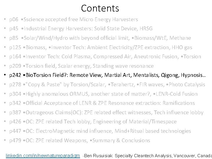 Contents • p 06 • Sscience accepted free Micro Energy Harvesters • p 45