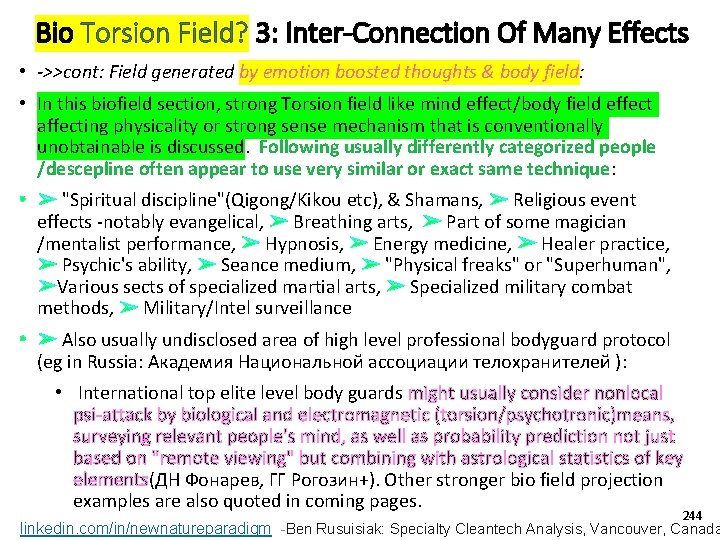 Bio Torsion Field? 3: Inter-Connection Of Many Effects • ->>cont: Field generated by emotion