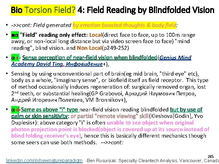 Bio Torsion Field? 4: Field Reading by Blindfolded Vision • ->>cont: Field generated by