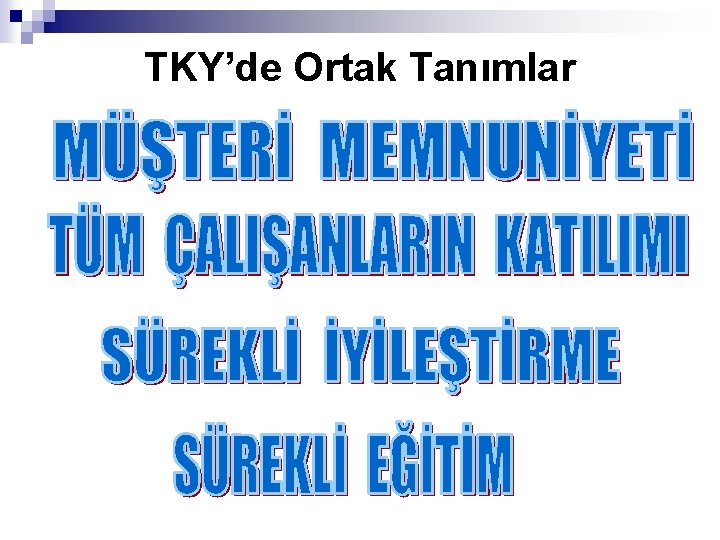 TKY’de Ortak Tanımlar 