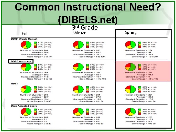 Common Instructional Need? (DIBELS. net) rd Fall 3 Grade Winter Spring 