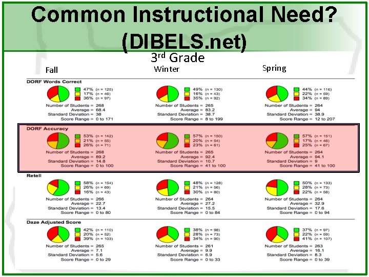 Common Instructional Need? (DIBELS. net) rd Fall 3 Grade Winter Spring 