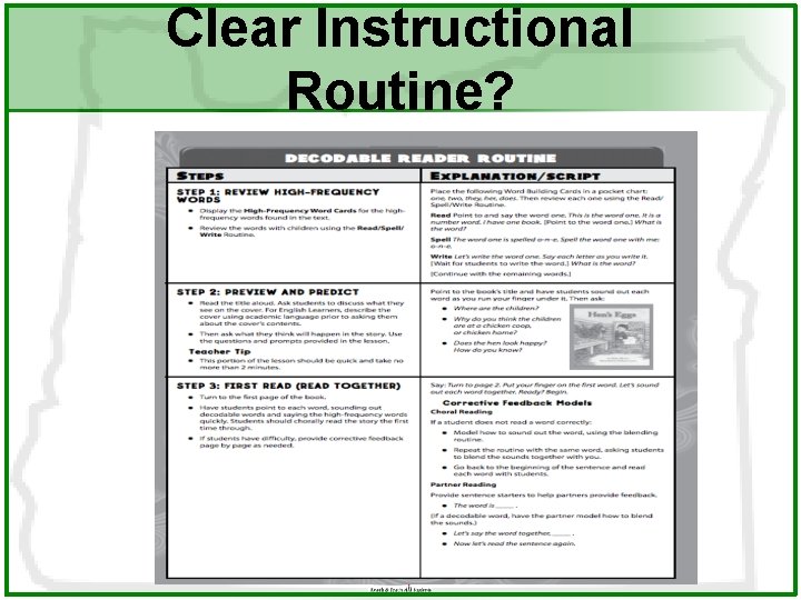 Clear Instructional Routine? 