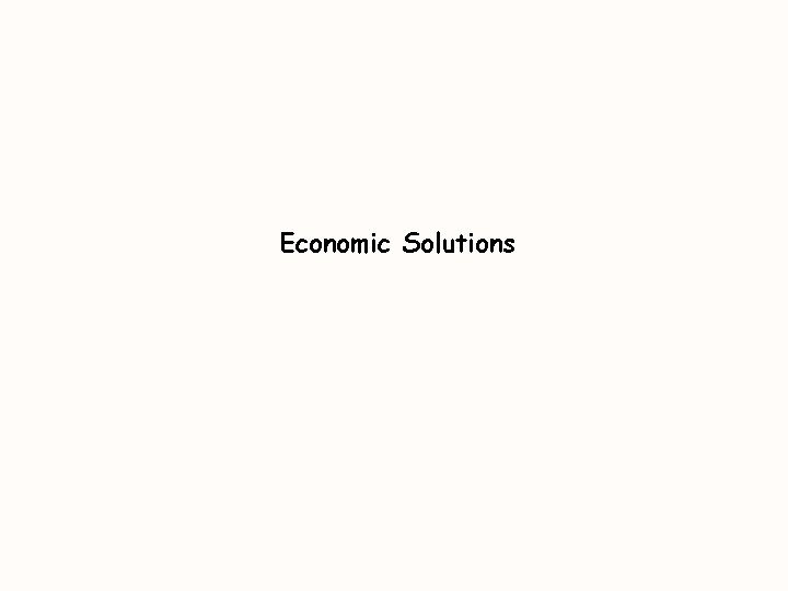 Economic Solutions 