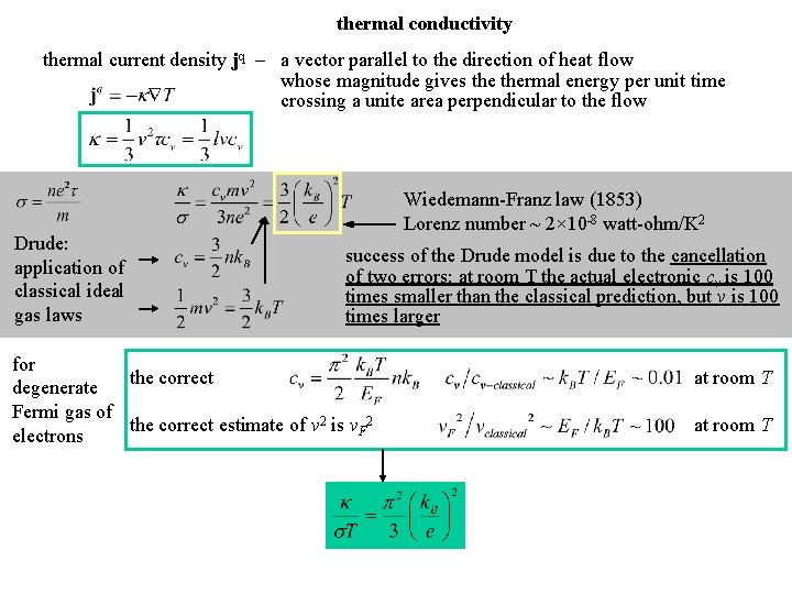 thermal conductivity thermal current density jq – a vector parallel to the direction of