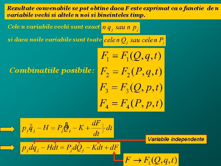 Rezultate convenabile se pot obtine daca F este exprimat ca o functie de n
