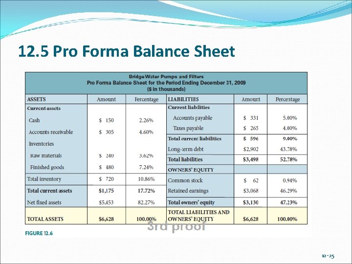 12. 5 Pro Forma Balance Sheet 12 -25 