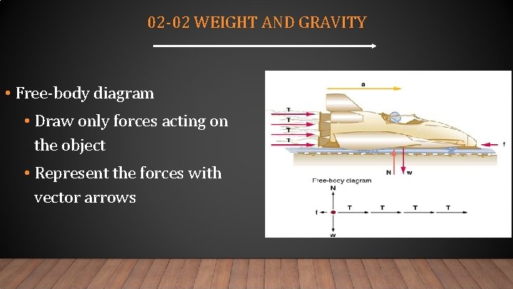 02 -02 WEIGHT AND GRAVITY • Free-body diagram • Draw only forces acting on