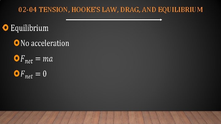 02 -04 TENSION, HOOKE'S LAW, DRAG, AND EQUILIBRIUM • 