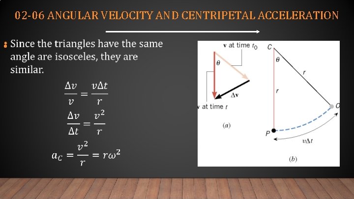 02 -06 ANGULAR VELOCITY AND CENTRIPETAL ACCELERATION • 