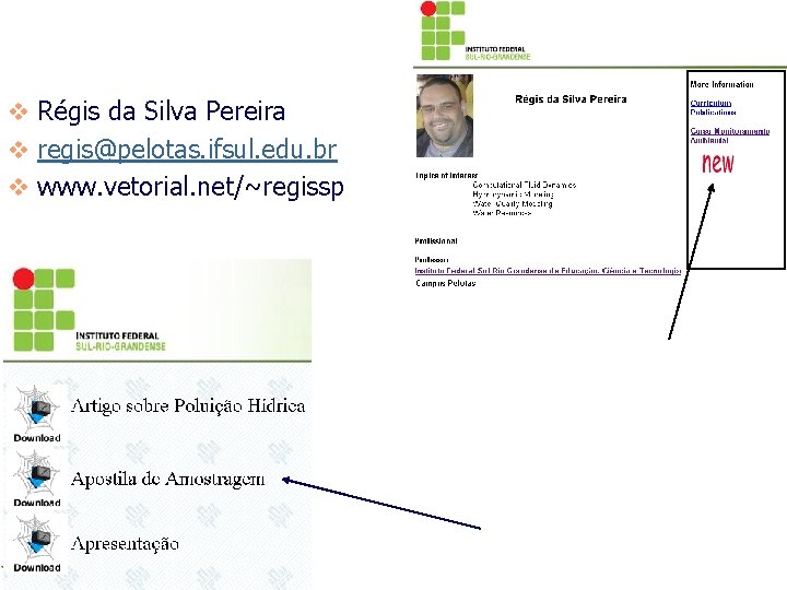 v Régis da Silva Pereira v regis@pelotas. ifsul. edu. br v www. vetorial. net/~regissp