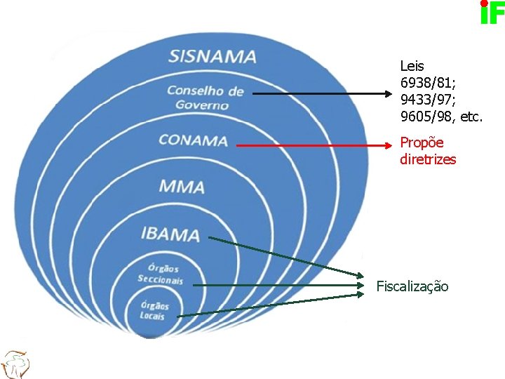 Leis 6938/81; 9433/97; 9605/98, etc. Propõe diretrizes Fiscalização 