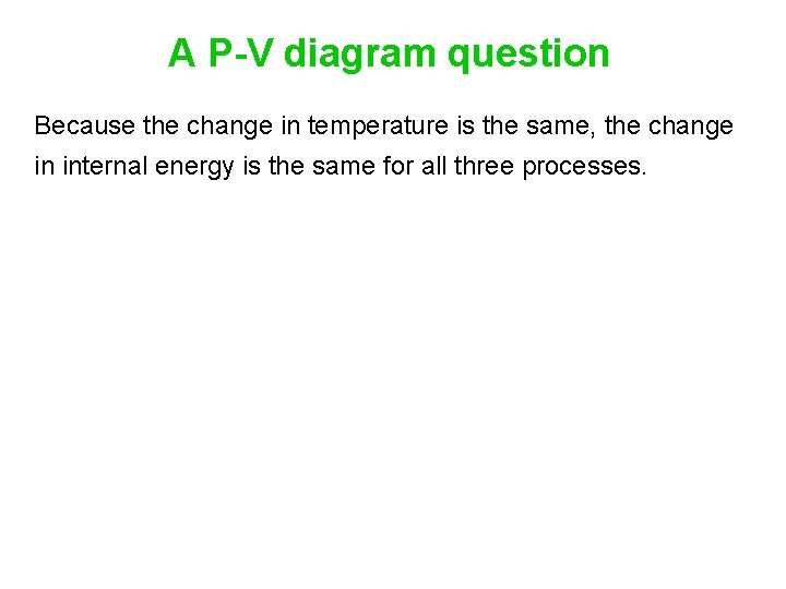 A P-V diagram question Because the change in temperature is the same, the change