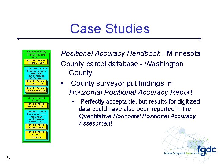 Case Studies Positional Accuracy Handbook - Minnesota County parcel database - Washington County •