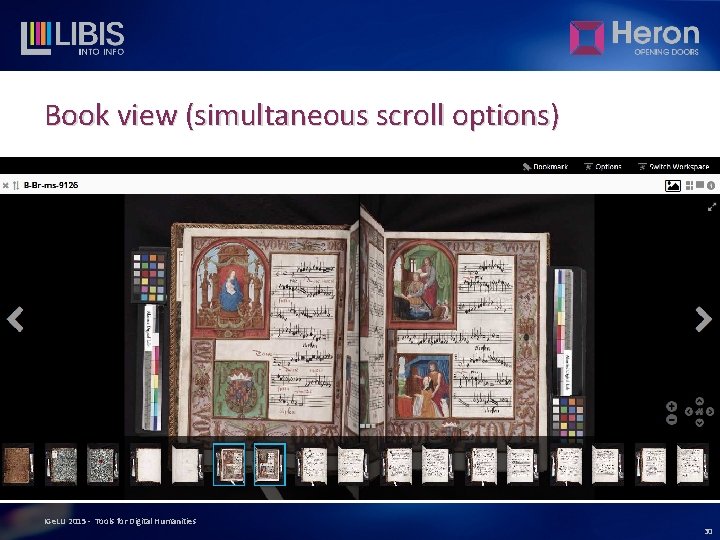 Book view (simultaneous scroll options) IGe. LU 2015 - Tools for Digital Humanities 30