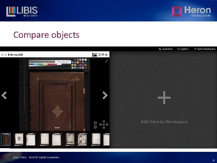 Compare objects IGe. LU 2015 - Tools for Digital Humanities 32 